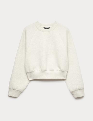 Scuba Crew Neck Relaxed Crop Sweatshirt.