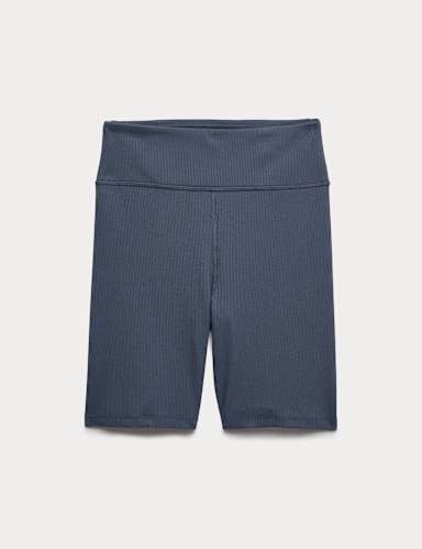 Modal Rich Ribbed High Waisted Shorts.