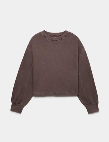 Cotton Rich Garment Dye Boxy Sweatshirt.