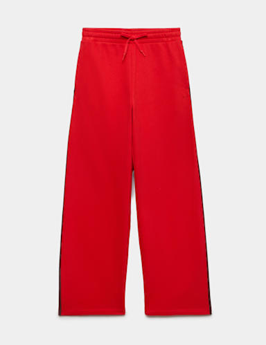 Cotton Rich Side Stripe Wide Leg Joggers.