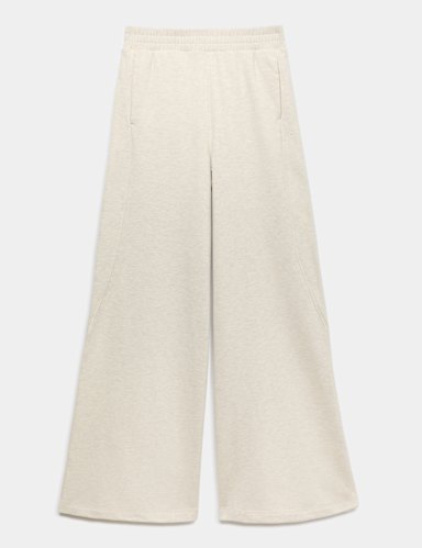 Cotton Rich High Waisted Wide Leg Joggers.