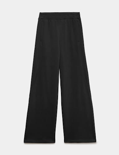 Cotton Rich High Waisted Wide Leg Joggers.
