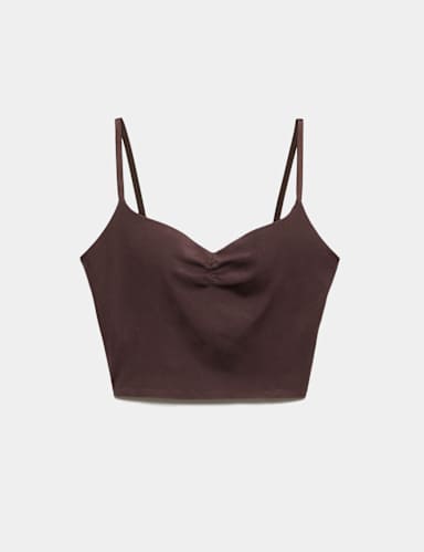 Sweetheart Neck Shine Fitted Crop Top.
