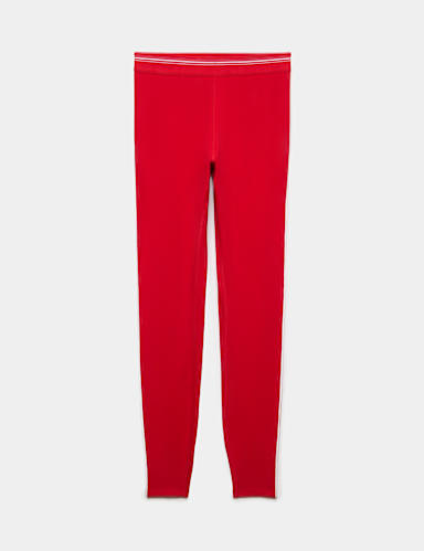 Cotton Rich High Waisted Piped  Leggings.