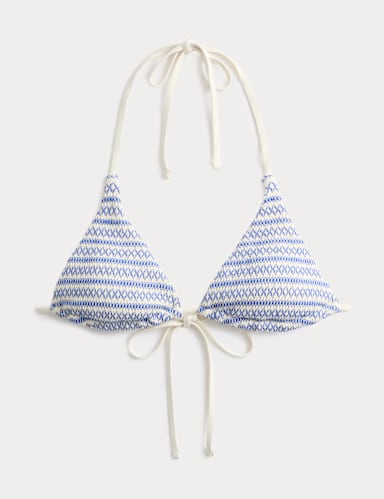 Smocked Triangle Bikini Top.