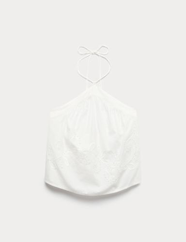 Pure Cotton Placement Cutwork Beach Top.