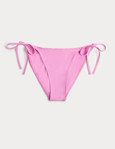 Bead Detail Tie Side Bikini Bottoms.