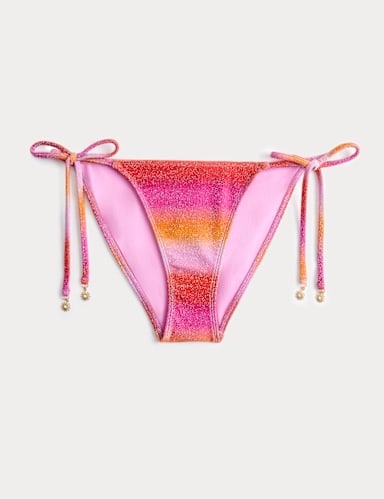 Ombre Sparkle Tie Side Bikini Bottoms.