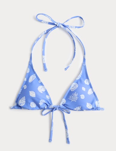 Printed Triangle Bikini Top.