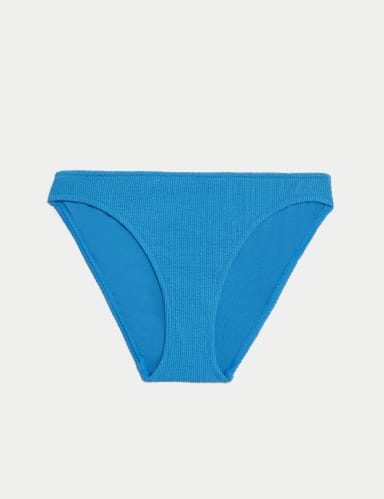 Textured High Leg Bikini Bottoms.