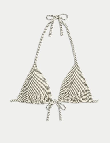 Printed Halterneck Triangle Bikini Top.