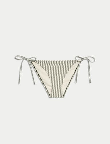 Animal Print Tie Side Bikini Bottoms.