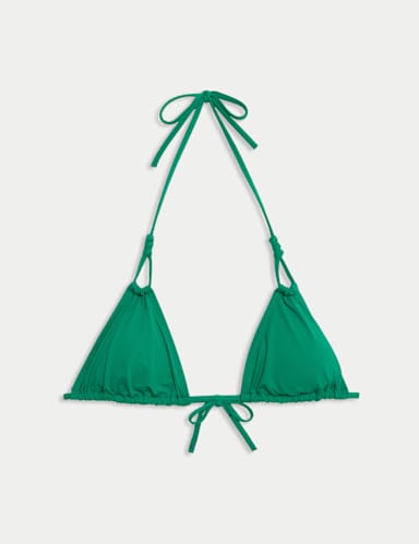 Knot Front Triangle Bikini Top.