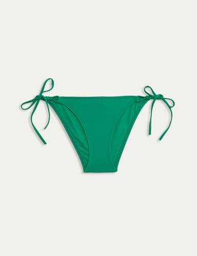 Knot Detail Tie Side Bikini Bottoms.