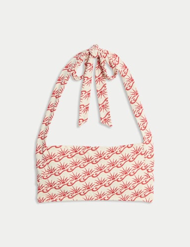 Printed Padded Halterneck Bikini Top.