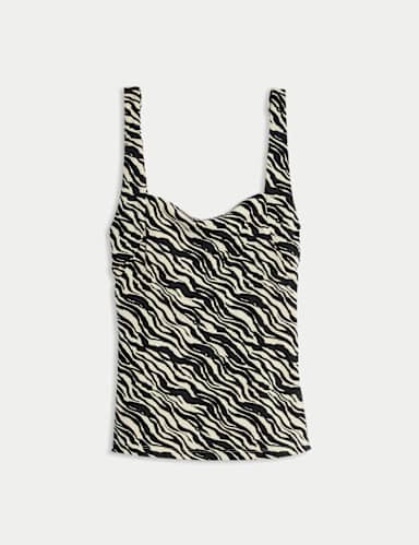 Floral Square Neck Tankini Top.