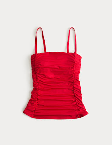 Square Neck Tummy Control Ruched Tankin.