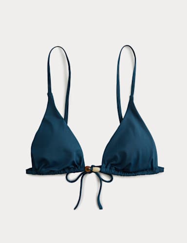 Bead Detail Triangle Bikini Top.