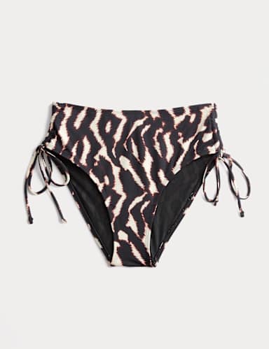 Tummy Control Printed Bikini Bottoms.