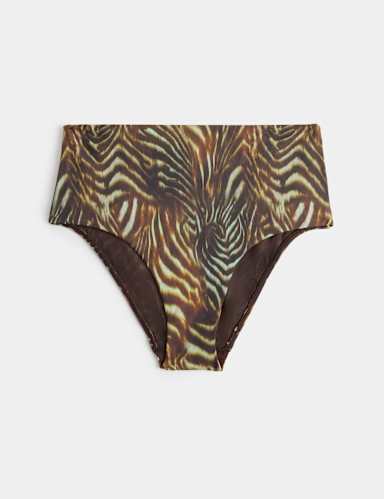 Tummy Control High Waisted High Leg Bikini Bottoms.