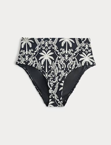 Tummy Control High Waisted High Leg Bikini Bottoms.