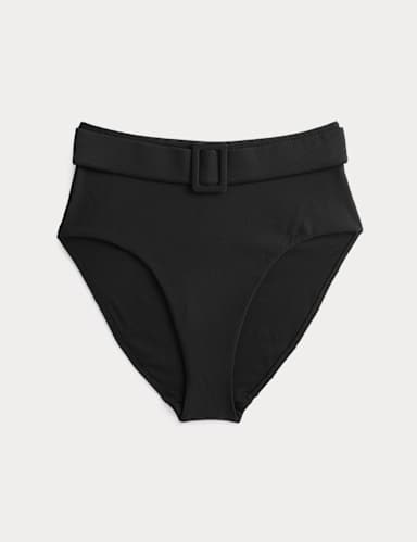 Textured Honey Comb High Waist Bikini Bottoms.