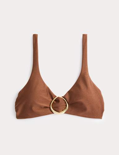 Trim Detail Plunge Bikini Top.