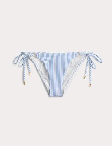 Textured Tie Side Bikini Bottoms.