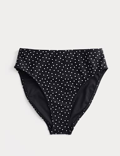 Polka Dot High Waisted Bikini Bottom.