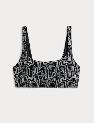Printed Scoop Neck Bikini Top.