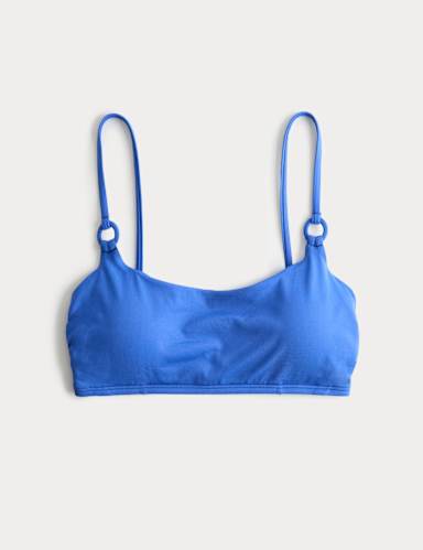 Padded Ring Detail Scoop Neck Bikini Top.