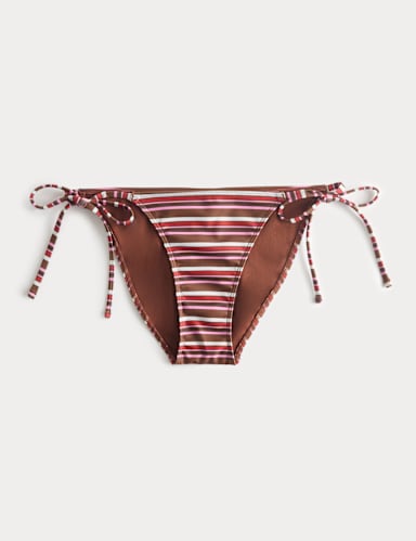 Printed Tie Side Bikini Bottom.