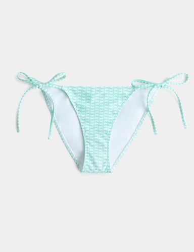 Printed Tie Side Bikini Bottom.