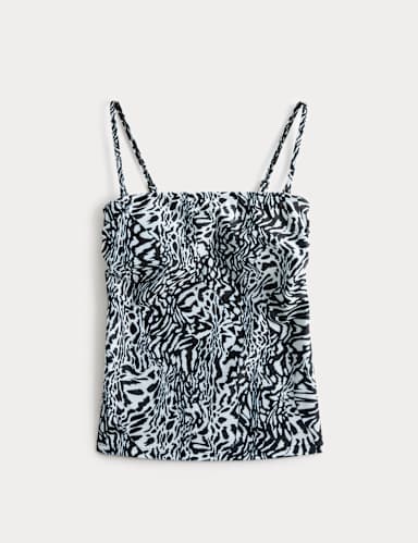 Printed Bandeau Tankini Top.