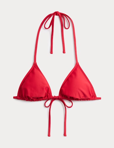 Padded Halterneck Triangle Bikini Top.