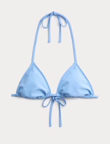 Padded Halterneck Triangle Bikini Top.