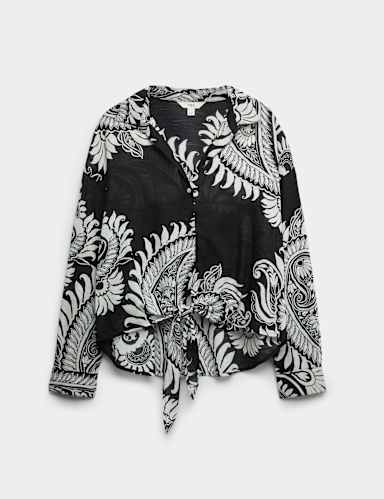 Pure Cotton Printed Button Through Beach Shirt.