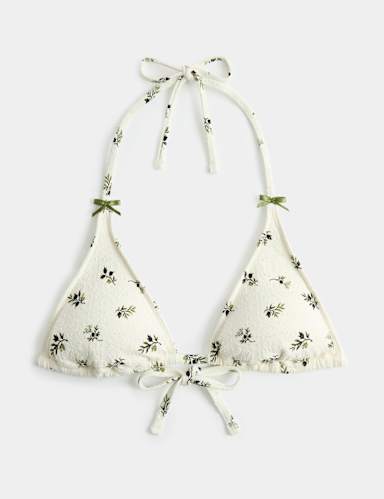 Textured Triangle Bikini Top.