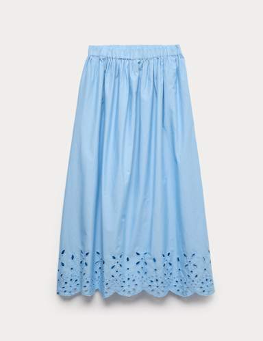 Pure Cotton Broderie Beach Skirt.