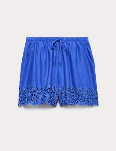Pure Cotton Cutwork Beach Shorts.