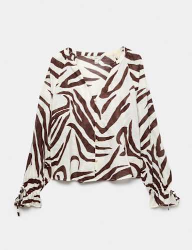 Pure Cotton Animal Print Beach Cover Up Shirt.