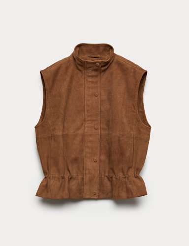 Suede Adjustable Toggle Waist Gilet.