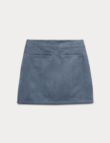 Suedette Mini A-Line Skirt.