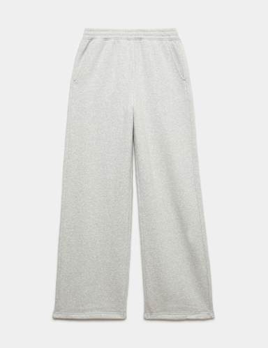 Pure Cotton Patch Pocket Wide Leg Joggers.