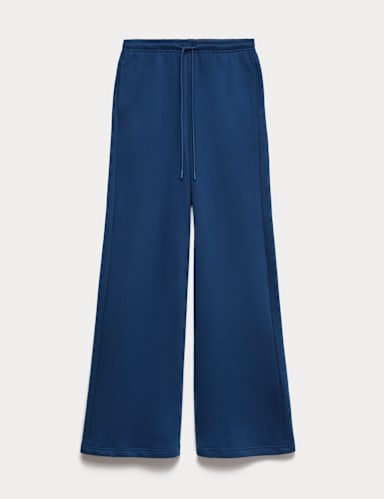 Cotton Rich Drawstring Wide Leg Joggers.