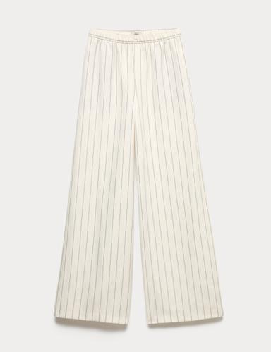 Pinstripe Wide Leg Trousers.