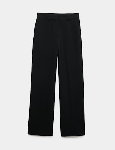 Woven Straight Leg Trousers with Stretch.