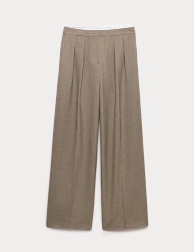 Pleated Wide Leg Trousers.