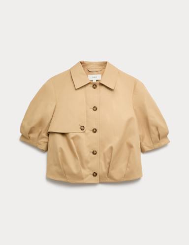 Pure Cotton Balloon Sleeve Jacket.