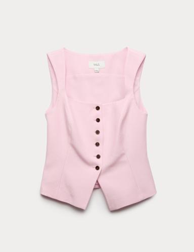 Tailored Strappy Cropped Waistcoat with Linen.